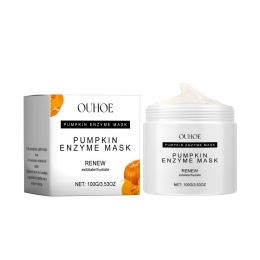 Ouhoe Pumpkin Enzyme Mask Facial Skin Deep Cleansing Pores Gentle Nourishing Skin Care Mud Mask (Option: 100g-107g-2.24*2.24*2.24inch)