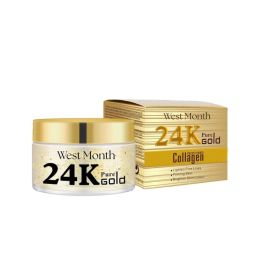 West Month 24k Pure Gold Collagen Face Cream, Lighten Lines Brighten Skin, Firm And Anti-wrinkle Cream (Option: 50ml-151g-2.32*2.32*1.895inch)