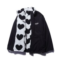 Autumn And Winter Love Lamb Plush Coat Men And Women (Option: Black-S)