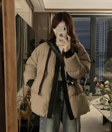 Women's Winter Khaki Cotton-padded Warm Jacket (Option: Khaki-S)