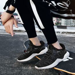 Student breathable running shoes (Option: black and white-43)