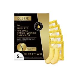 EELHOE Gold Firming Eye Mask, Reduces Fine Lines And Dark Circles Hydrates And Tightens The Skin Around The Eyes (Option: 5pcs-61.6g-4.72*3.54*0.669inch)