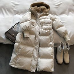 Women's Loose Hooded Down Jacket (Option: Creamy White-M)