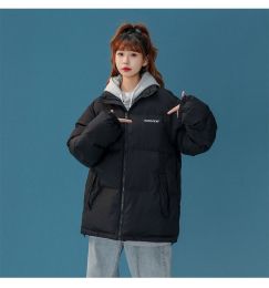 Cotton Coat Jacket Men And Women Loose (Option: Black-XS)