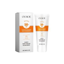 OUHOE Daily Soft Touch Sunscreen, Gentle Facial Body Skin Non-Sticky Non-Fake White Protection Moisturizing Anti-Uv Cream (Option: 60g-82g-1.57*1.57*5.31inch)