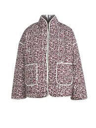 Quilted Cotton Printed Contrast Color Cotton Coat For Women (Option: Brown Small Floral-S)